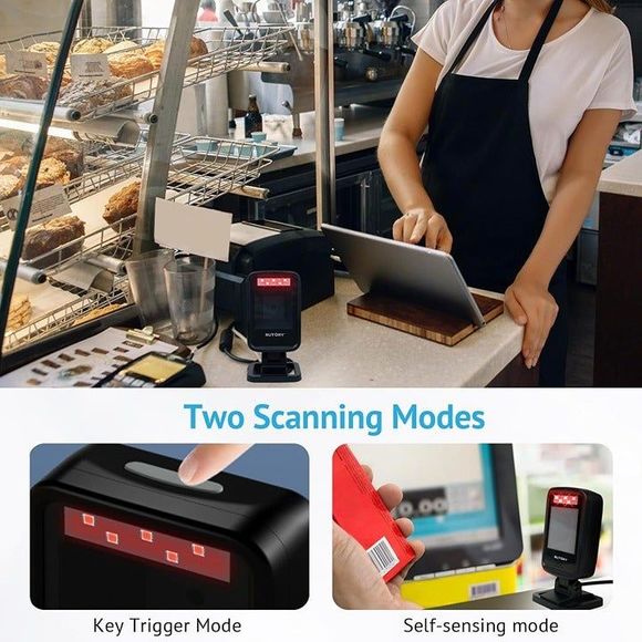 Butory 1D 2D QR Barcode Scanner Hands Free Automatic Bar Code Scaner Omnidirecti - Picture 7 of 8